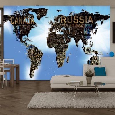 Fototapeta - Mapa świata - Niebieskie natchnienie