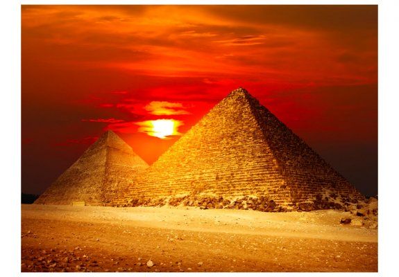Fototapeta - Piramidy w Gizie - zachód słońca