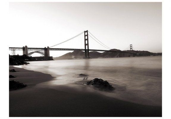 Fototapeta - San Francisco: Most Golden Gate w czerni i bieli