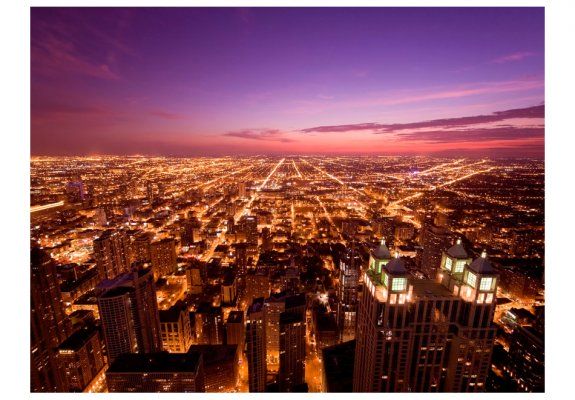 Fototapeta - Amerykańskie Chicago nocą