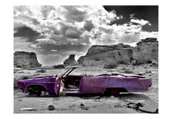 Fototapeta - Samochód w stylu retro na Pustyni Kolorado