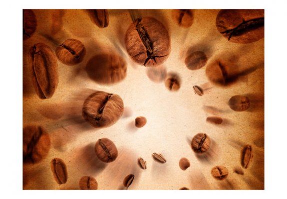Fototapeta - Flying coffee beans