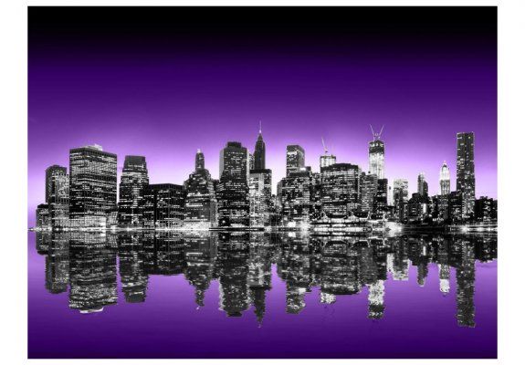 Fototapeta - The Big Apple in purple color