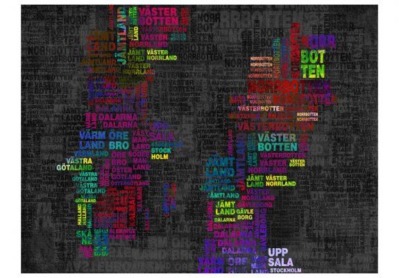 Fototapeta - Colorful text map of Sweden