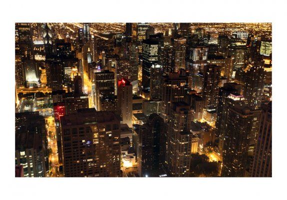 Fototapeta - Miasto nocą - Chicago, USA