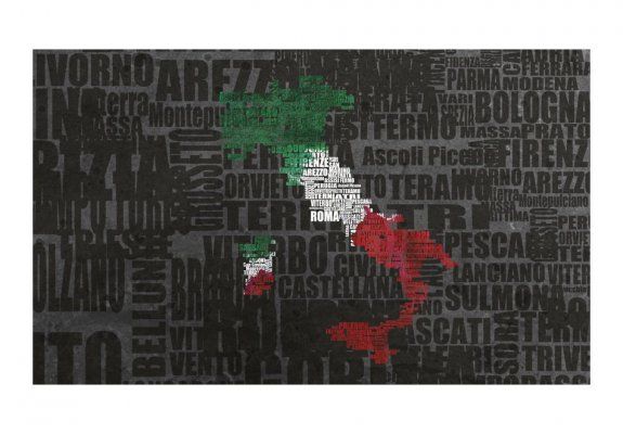 Fototapeta - Text map of Italy