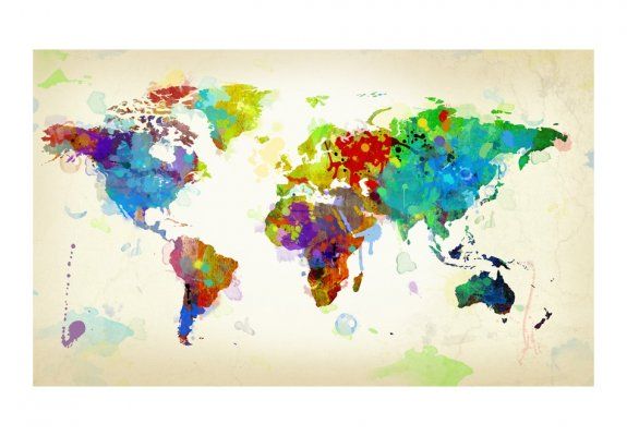 Fototapeta - Paint splashes map of the World