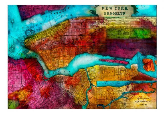 Fototapeta - Północna część Nowego Jorku - mapa