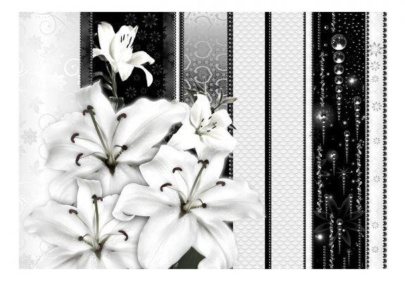 Fototapeta - Płaczące lilie w bieli