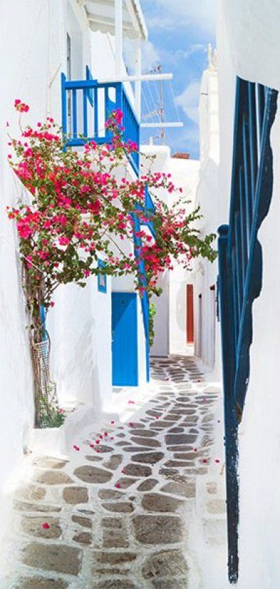 Fototapeta na drzwi - Spacer po Santorini