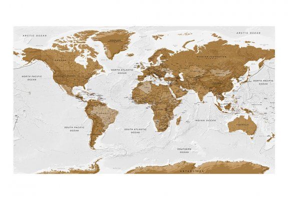Fototapeta XXL - Mapa świata: Białe oceany II