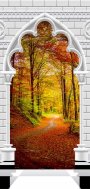 Fototapeta na drzwi - Tapeta na drzwi - Łuk gotycki i las jesienią