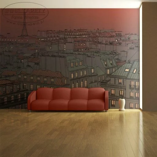 Fototapeta - Wieczorna zorza nad Paryżem