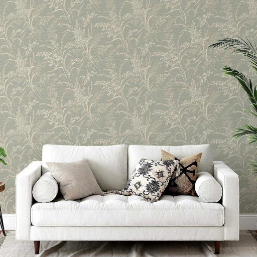 Tapeta GRANDECO A84302 TRAWY KŁOSY BOHO ZIELONA