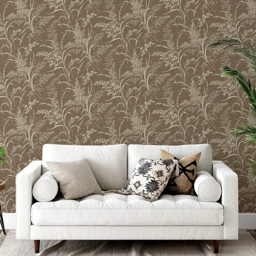 Tapeta GRANDECO A84304 TRAWY KŁOSY BOHO BRĄZ