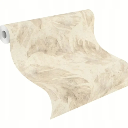 Tapeta RASCH 416145 BEŻOWE LIŚCIE BETON
