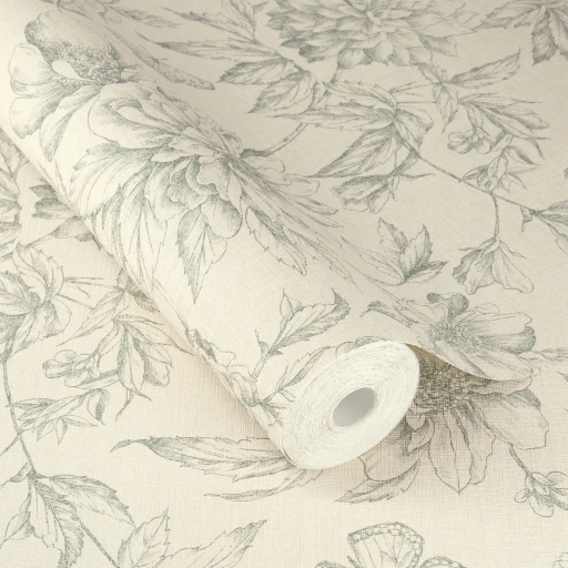 Tapeta RASCH 793925 KWIATY VINTAGE PŁÓTNO