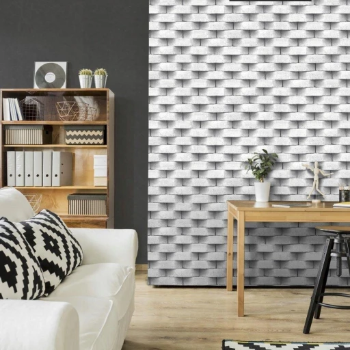 Tapeta UGEPA L57129 CEGŁA BIAŁA 3D BETON