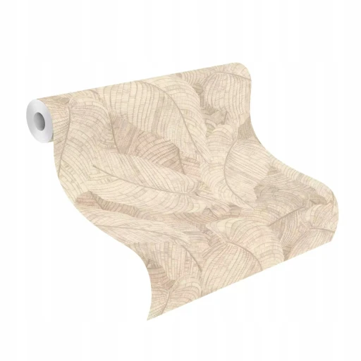 Tapeta RASCH 720556 BEŻOWE LIŚCIE